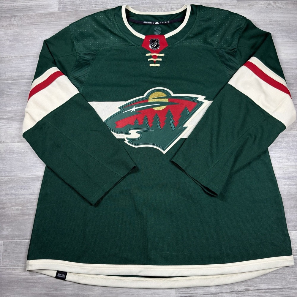 $230‎ Minnesota Wild Adidas Men's 56 Green Home Primegreen Authentic Jersey New